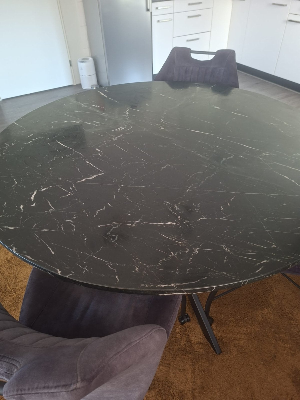Te koop eettafel, stoelen, lamp, salontafel, Huis en Inrichting, Ophalen, Gebruikt, Rond, 50 tot 100 cm