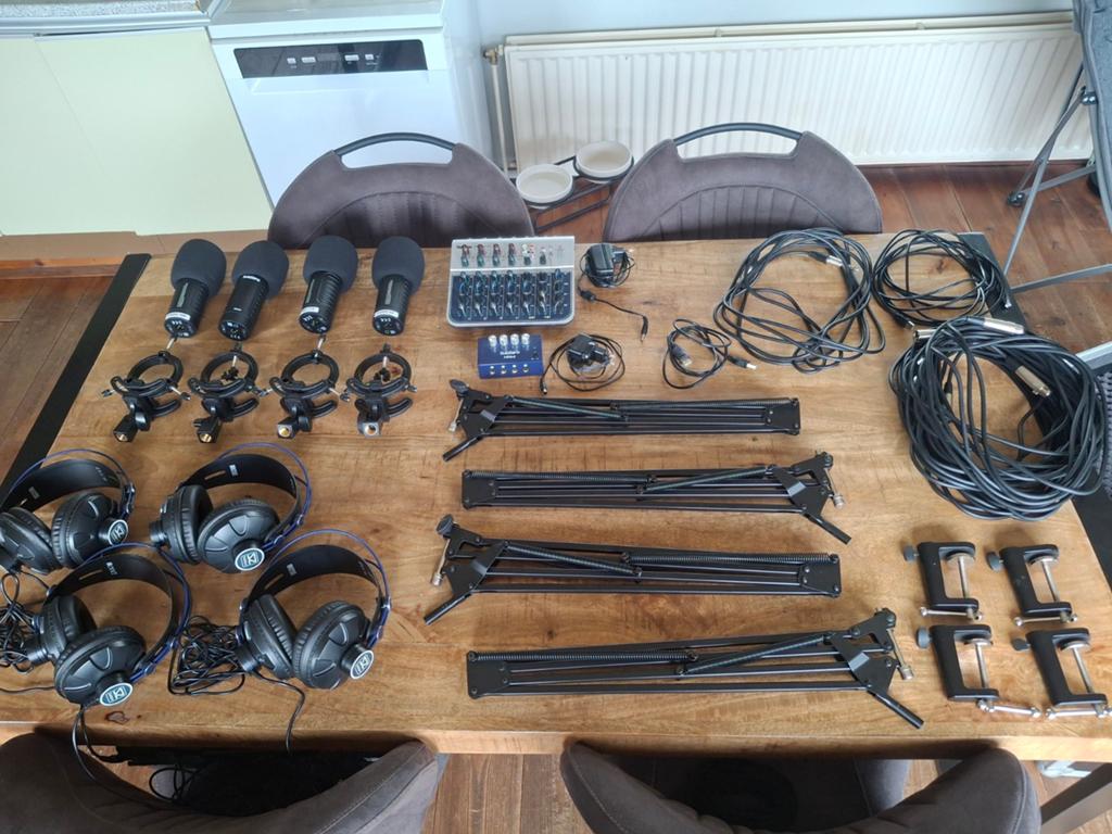 Subzero 4 persoon podcast set met flightcase., Ophalen, Zo goed als nieuw, Audio