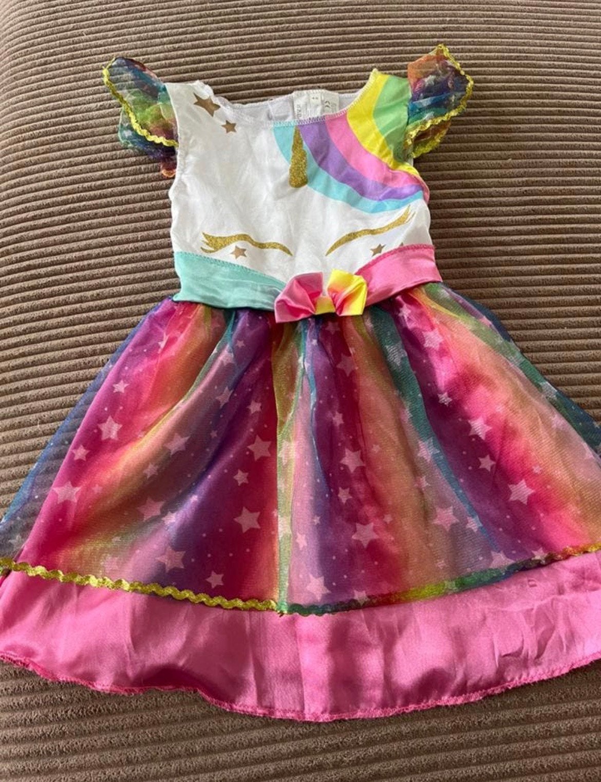 Jurk feestjurk unicorn mt 98-104, Kinderen en Baby's, Carnavalskleding en Verkleedspullen, Ophalen of Verzenden, Zo goed als nieuw