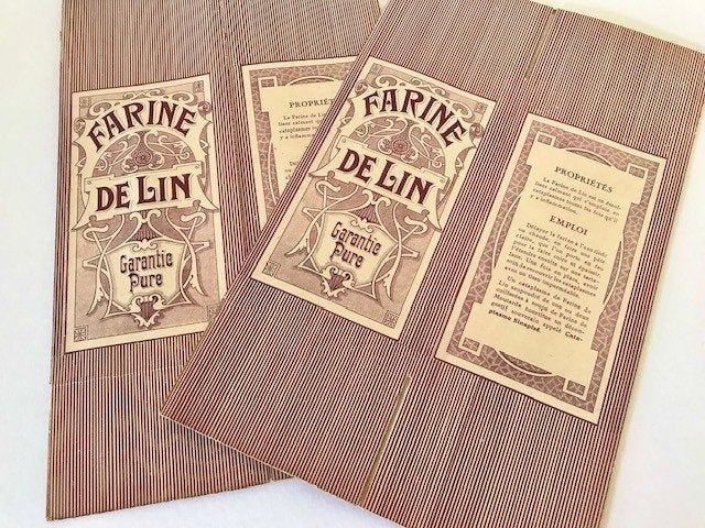 Franse lege verpakking Farine de Lin (lijnzaadmeel), Antiek en Kunst, Curiosa en Brocante, Ophalen of Verzenden