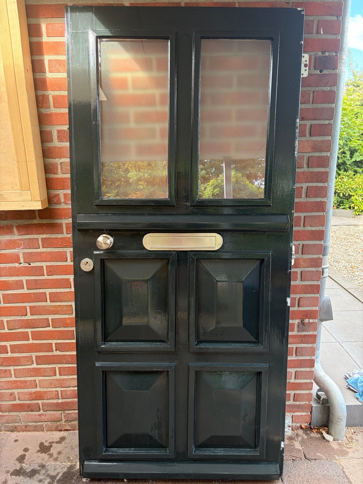 Buitendeur met glas en brievenbus, Doe-het-zelf en Verbouw, Deuren en Horren, Ophalen, Gebruikt, 80 tot 100 cm, Buitendeur