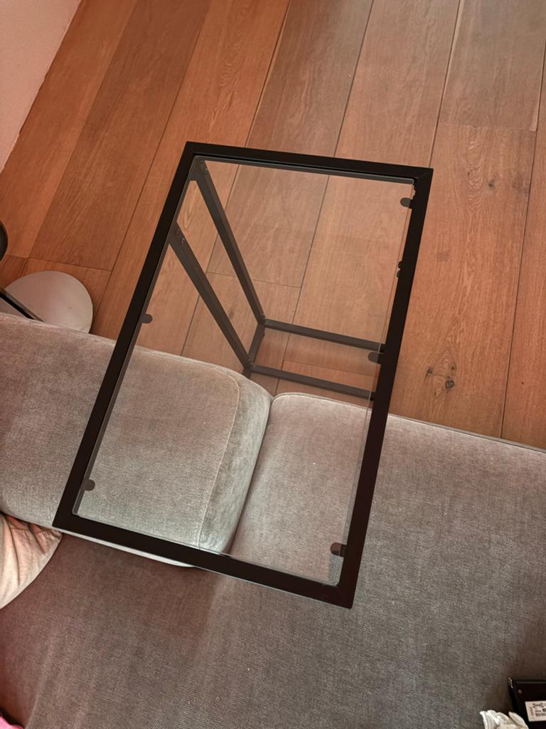 IKEA bijzettafel / salontafel met glazen blad, Ophalen, Minder dan 50 cm, Gebruikt, 50 tot 100 cm