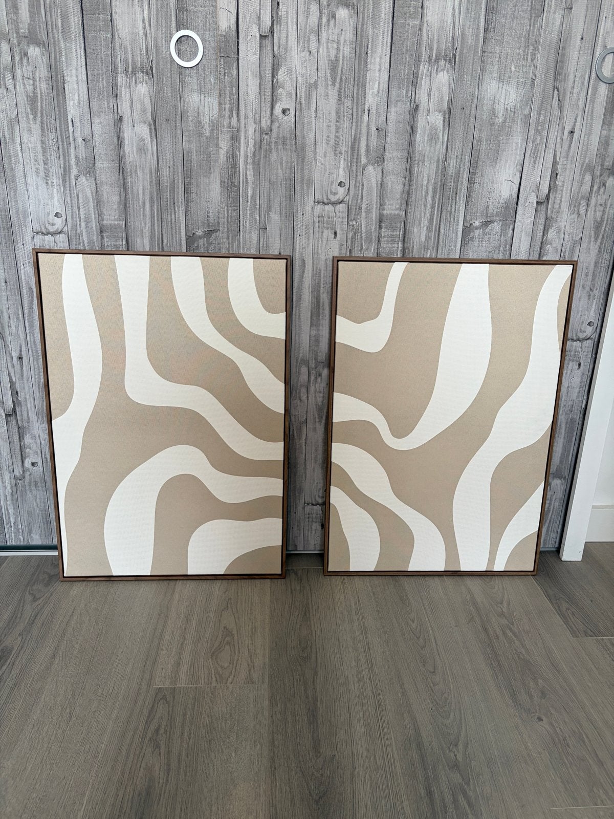 Set van 2 abstracte schilderijen - Zo goed als nieuw, Ophalen, Zo goed als nieuw, Schilderij