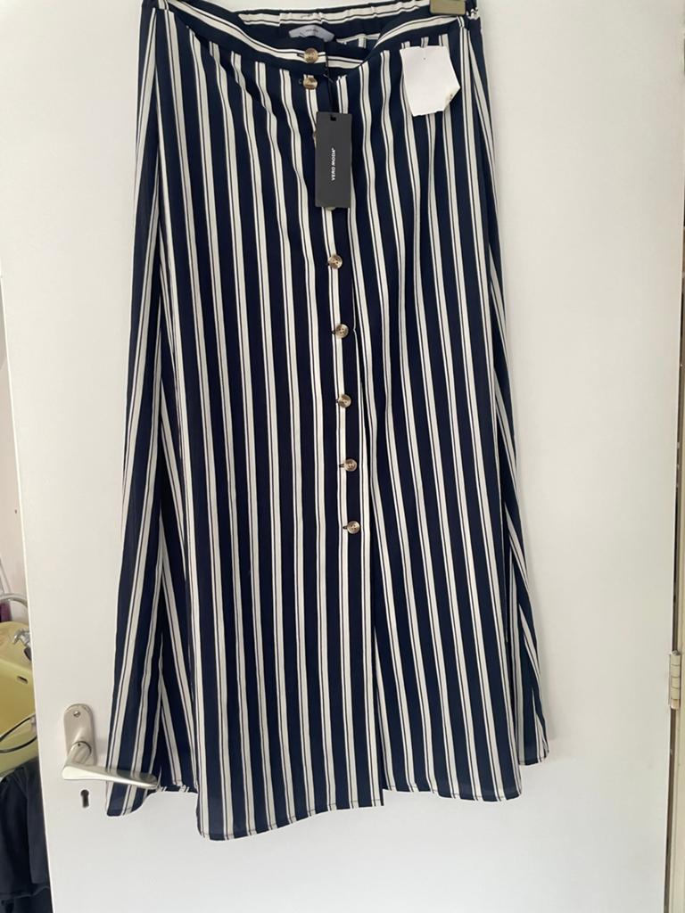 Leuke zomerse gestreepte rok maat L, Blauw, Maat 42/44 (L), Nieuw, Ophalen of Verzenden