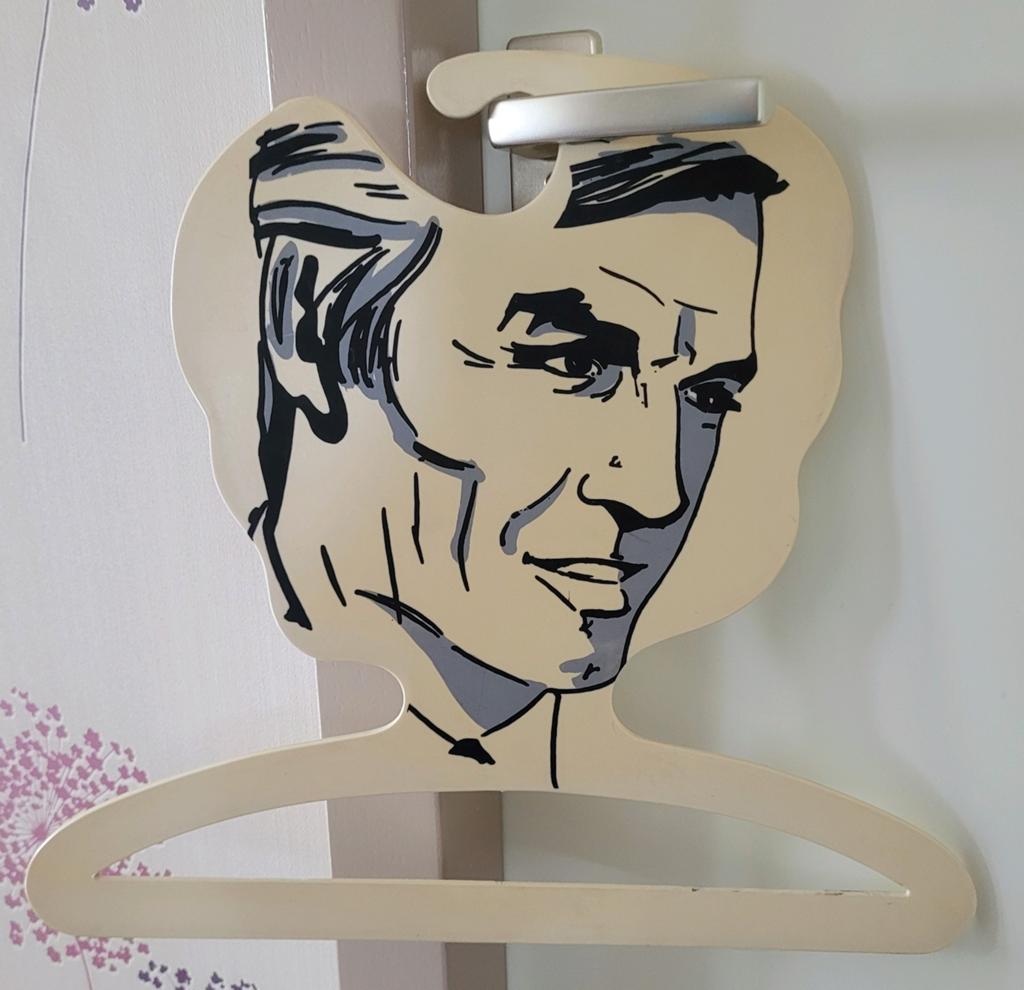 Vintage retro kledinghanger / mannengezicht / pop-art / 70s, Verzamelen, Ophalen of Verzenden, Huis en Inrichting