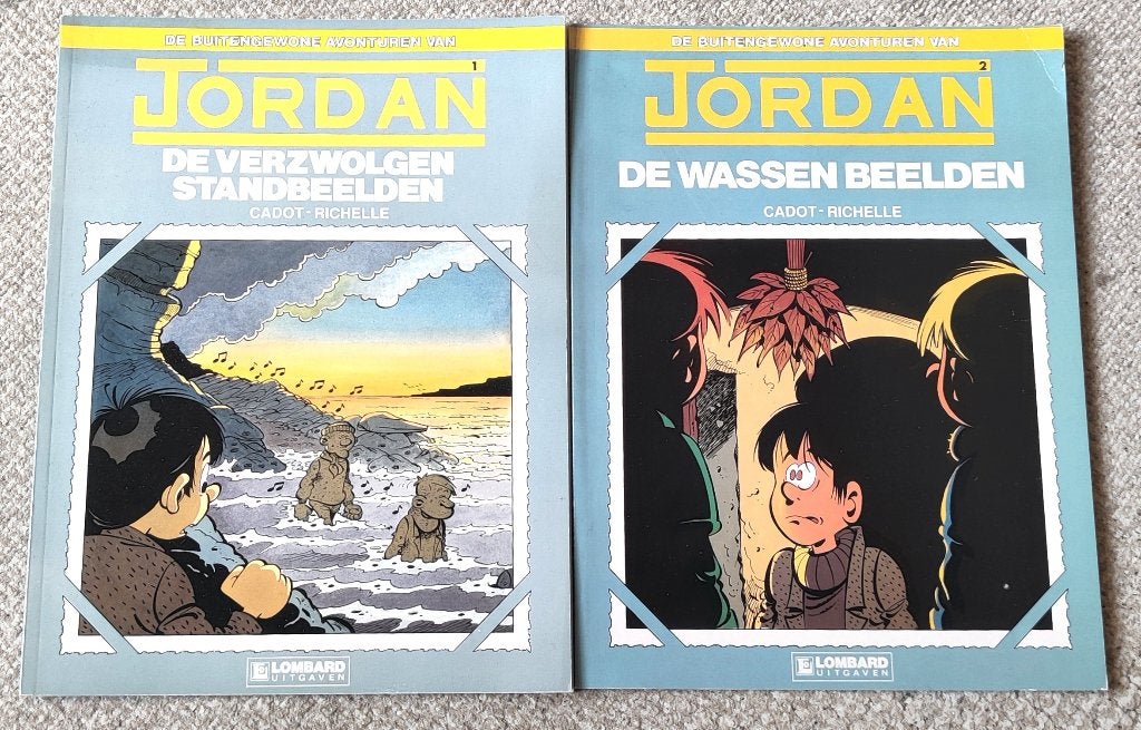 2 stripalbums de buitengewone avonturen van Jordan 1990, Meerdere stripboeken, Ophalen of Verzenden, Zo goed als nieuw