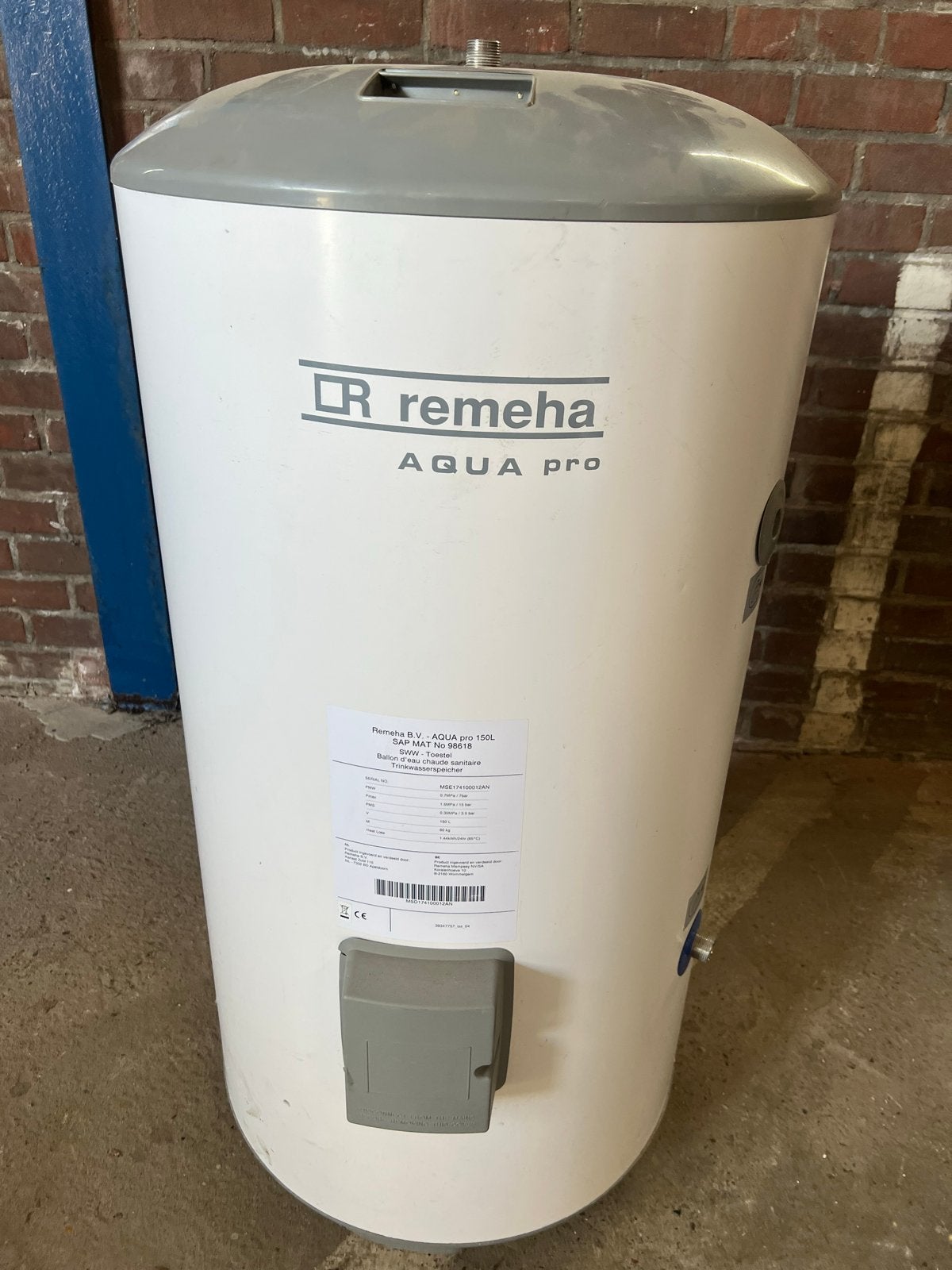 Remeha Aquapro 150L indirect gestookte boiler, Ophalen, Gebruikt, Aardgas, 100 liter of meer
