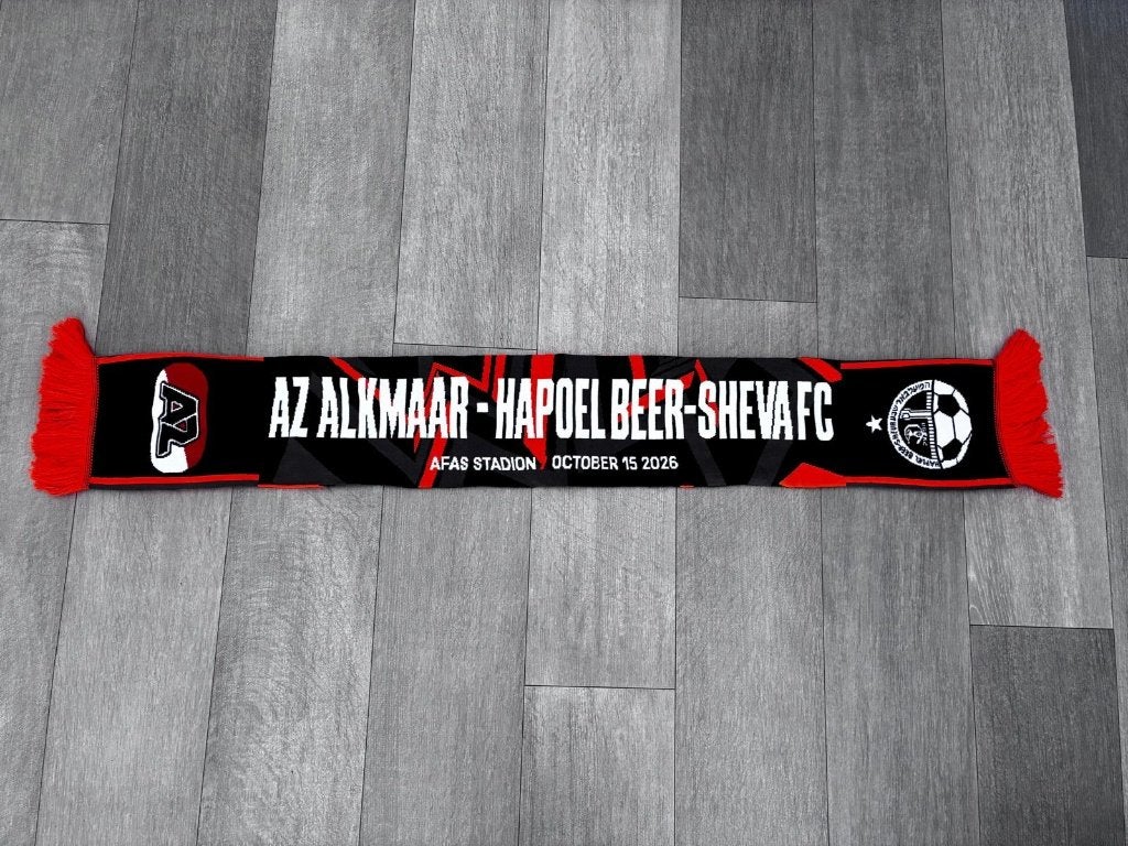 AZ Alkmaar sjaal Conference League Hapoel Beer Sheva, Ophalen of Verzenden, Zo goed als nieuw, AZ, Vaantje of Sjaal