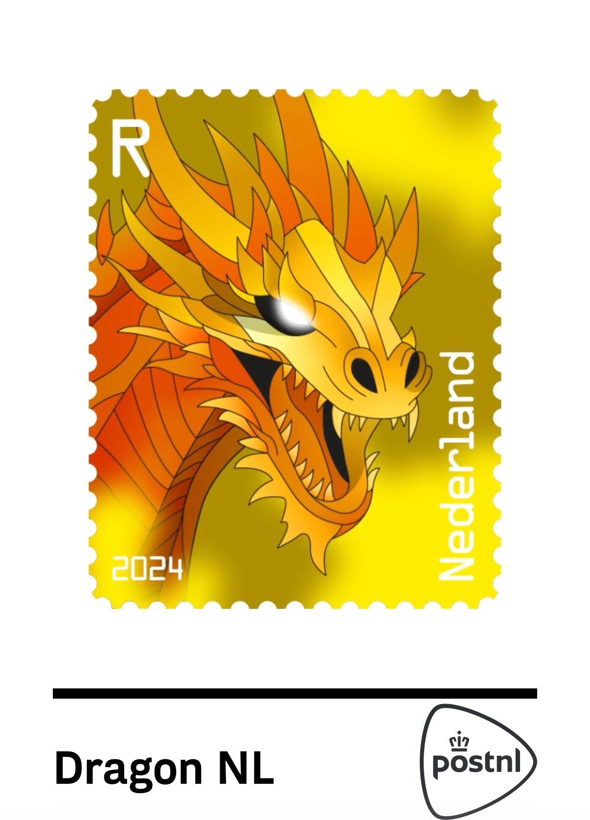 PostNL Crypto Stamp Draak Geel 2024, Verzenden, Na 1940, Postfris