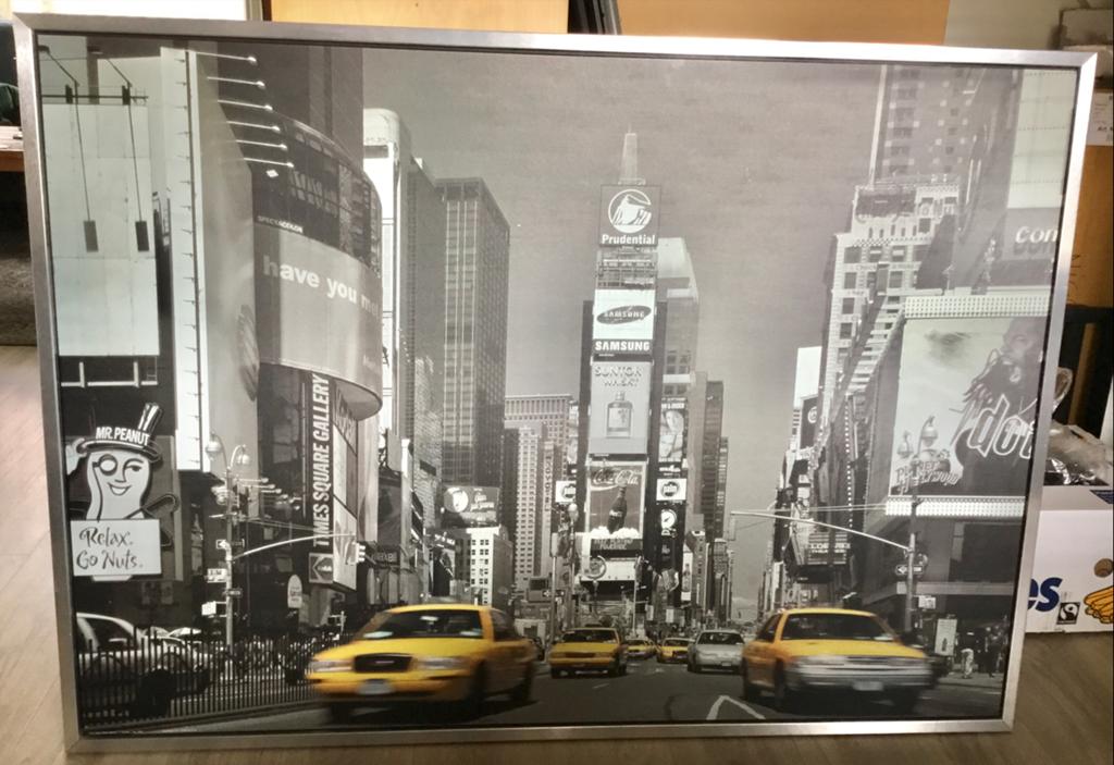 ALLEBY SCHILDERIJ PRINT NEW YORK TIMES SQUARE 140 X 100 CM., Ophalen