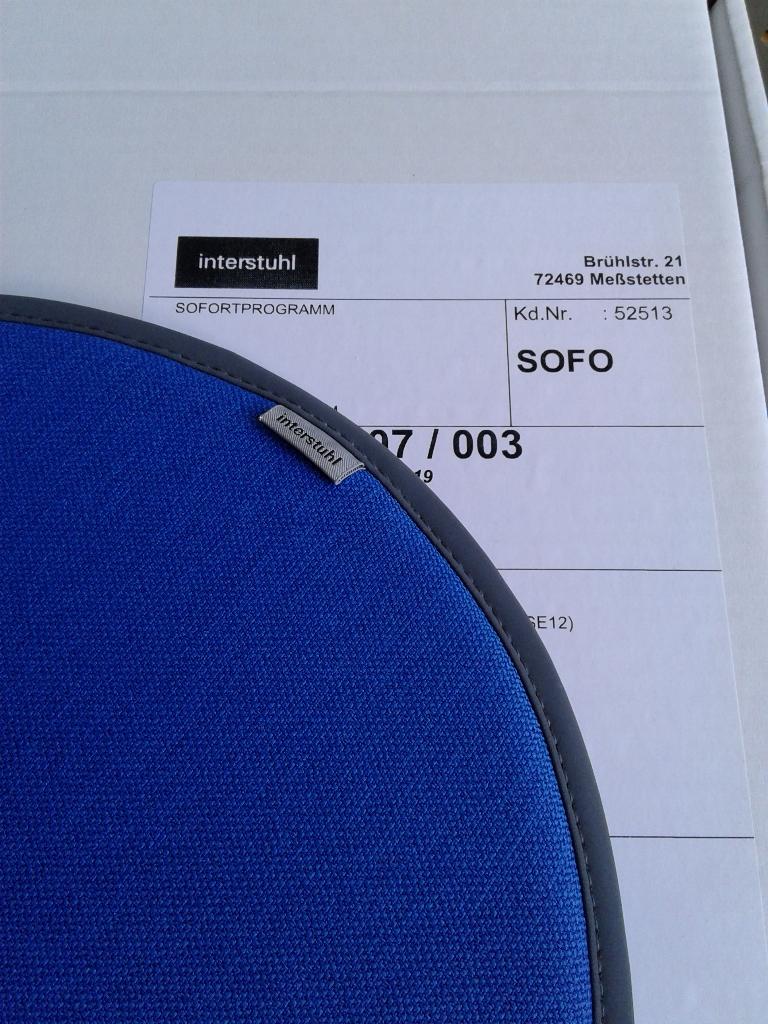 20+ Interstuhl Upis1 (Signal blue) Zitkussens, Nieuw!, Blauw, Nieuw, Ophalen of Verzenden, Bureaukruk