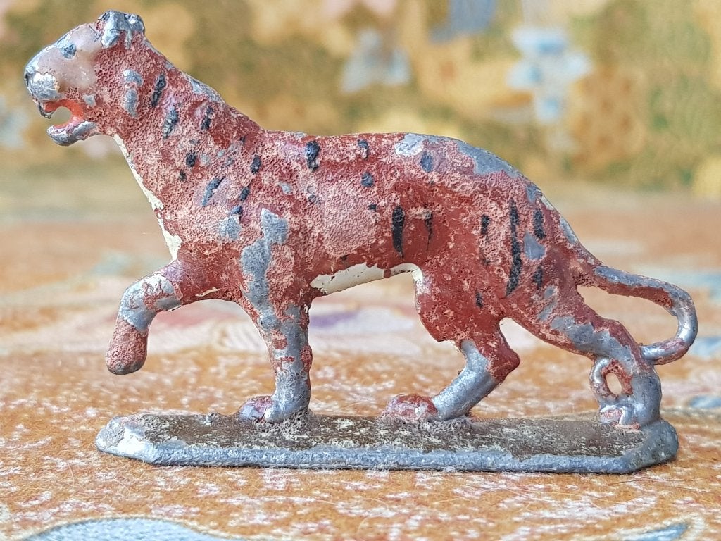 9 wilde dieren antiek speelgoed uit Engeland van tin., Antiek en Kunst, Ophalen of Verzenden