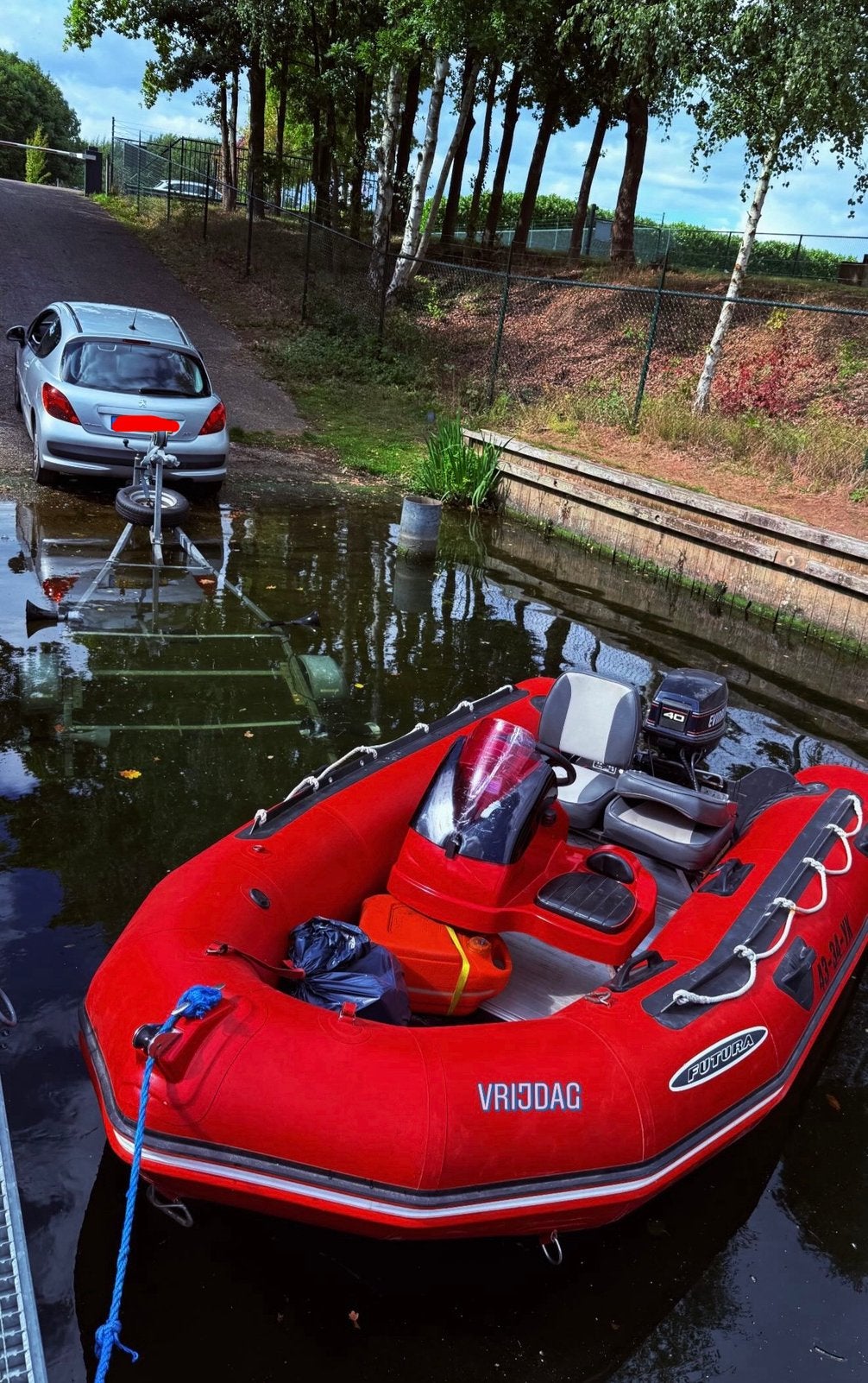 Zodiac futura s 40pk evinrude 2takt, Watersport en Boten, Ophalen, Zo goed als nieuw, Overige typen