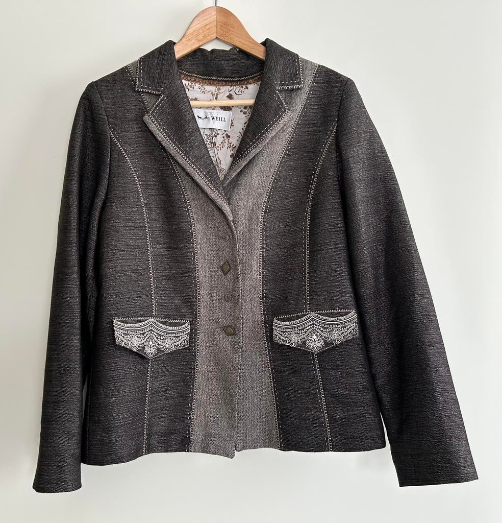 Weill colbert jasje, maat 42/44, Kleding | Dames, Bruin, Maat 42/44 (L), Ophalen of Verzenden, Zo goed als nieuw
