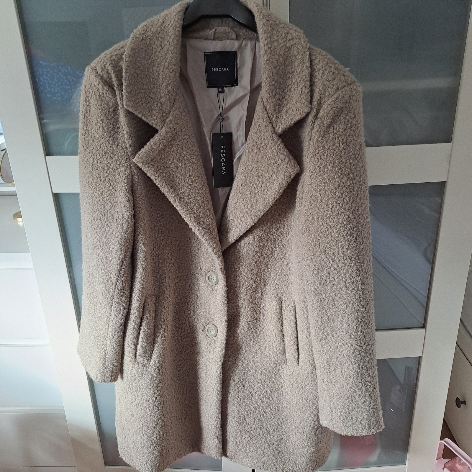 Pescara Boucle winterjas - Nieuw met kaartjes, Beige, Maat 46/48 (XL) of groter, Pescara, Nieuw