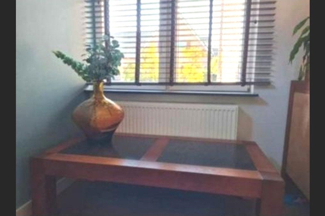 Salontafel set grote (met leistenen) en kleine tafel., Ophalen, Rond, 50 tot 100 cm, 50 tot 100 cm