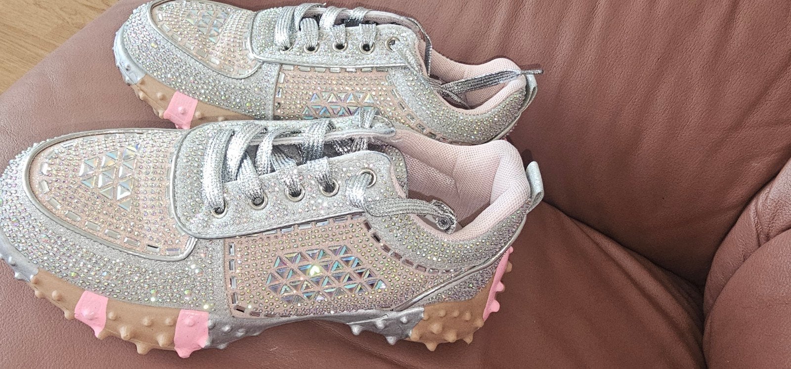 Glitter schoenen maat 39, Ophalen of Verzenden, Gedragen, Overige kleuren, Sneakers of Gympen