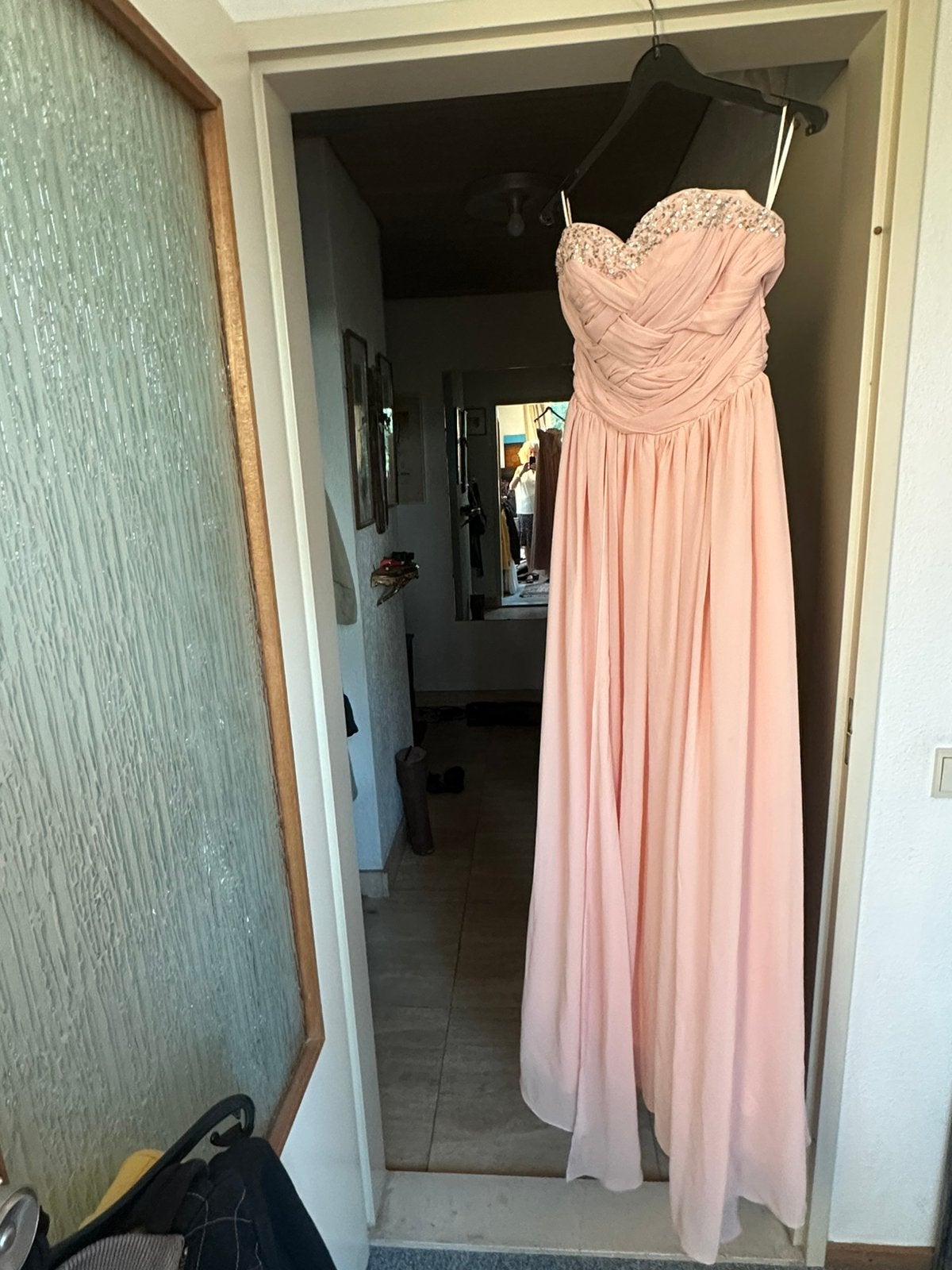 Zacht oudroze galajurk, Kleding | Dames, Gelegenheidskleding, Zo goed als nieuw, Galajurk, Maat 36 (S), Roze, Ophalen of Verzenden