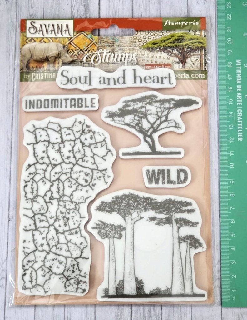 Stamperia Savana - Soul and Heart stamp set, Hobby en Vrije tijd, Ophalen of Verzenden, Nieuw, EZ-mounted stempel