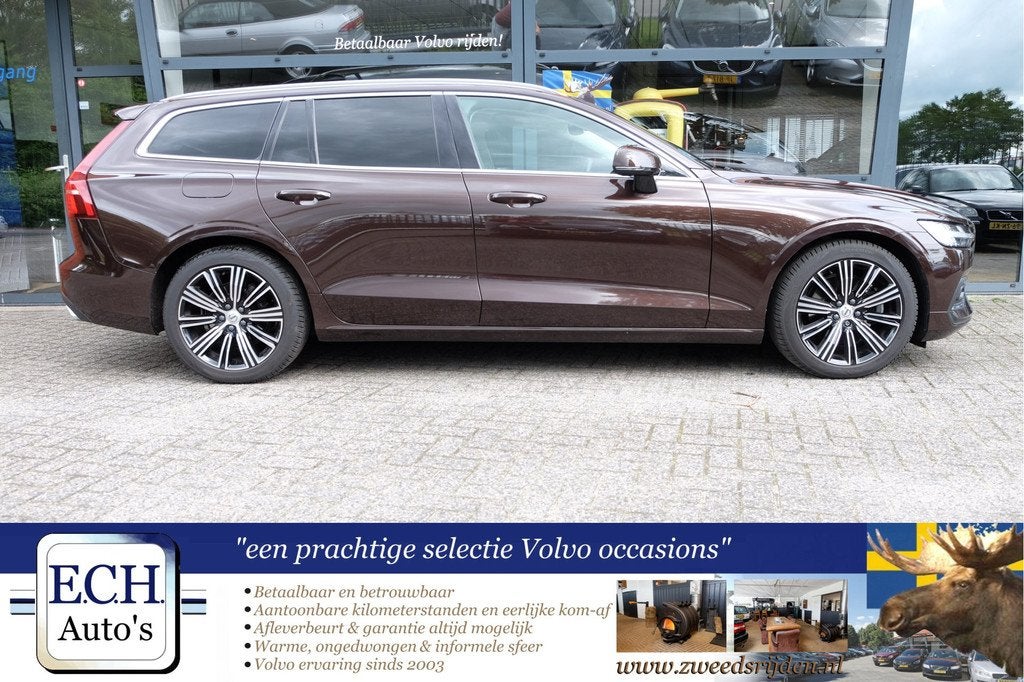 Volvo V60 2.0 B3 177 pk Mild-Hybrid Inscription, Leer, Adapt, Auto's, Volvo, 4 cilinders, Hybride Elektrisch/Benzine, 177 pk, Onderhoudsboekje