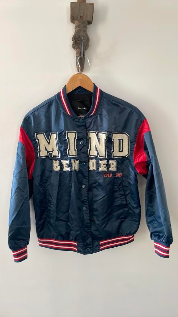 Zgan superleuke bomber van Bershka, Ophalen of Verzenden, Zo goed als nieuw, Maat 34 (XS) of kleiner, Blauw