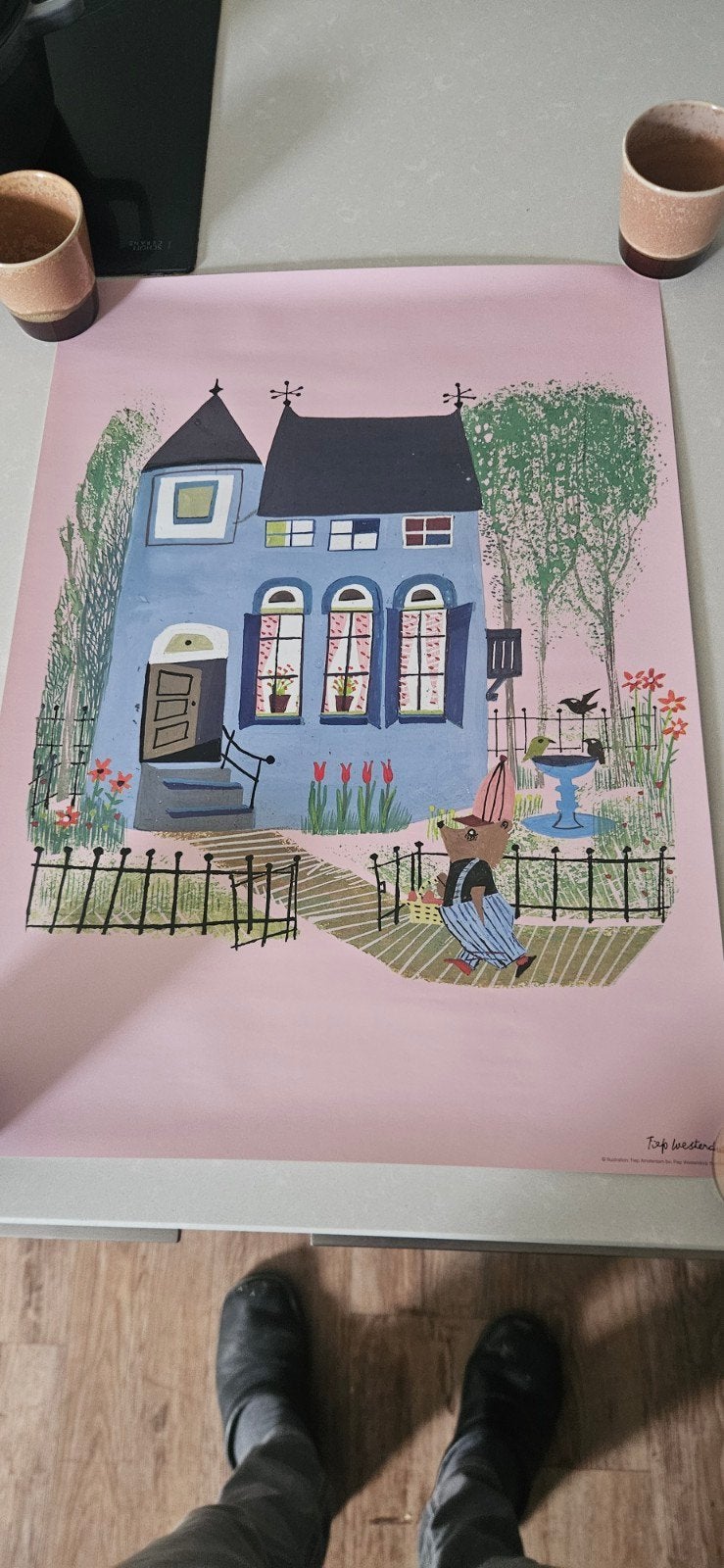 KEK Amsterdam Poster 'Bear with Blue House' A2, Ophalen of Verzenden, Nieuw, A1 t/m A3