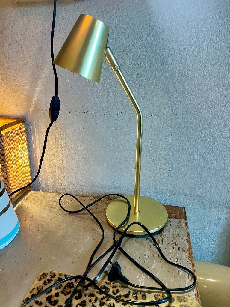 Vintage brass IKEA LILLARP tafellamp metalen lamp bureaulamp, Bureaulamp, Vintage, Ophalen of Verzenden, Zo goed als nieuw