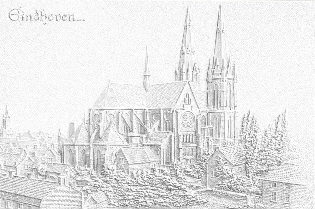 AK Eindhoven - Reliëf Postkarte Sint-Catharinakerk, Verzenden, Voor 1920, Gelopen, Noord-Brabant