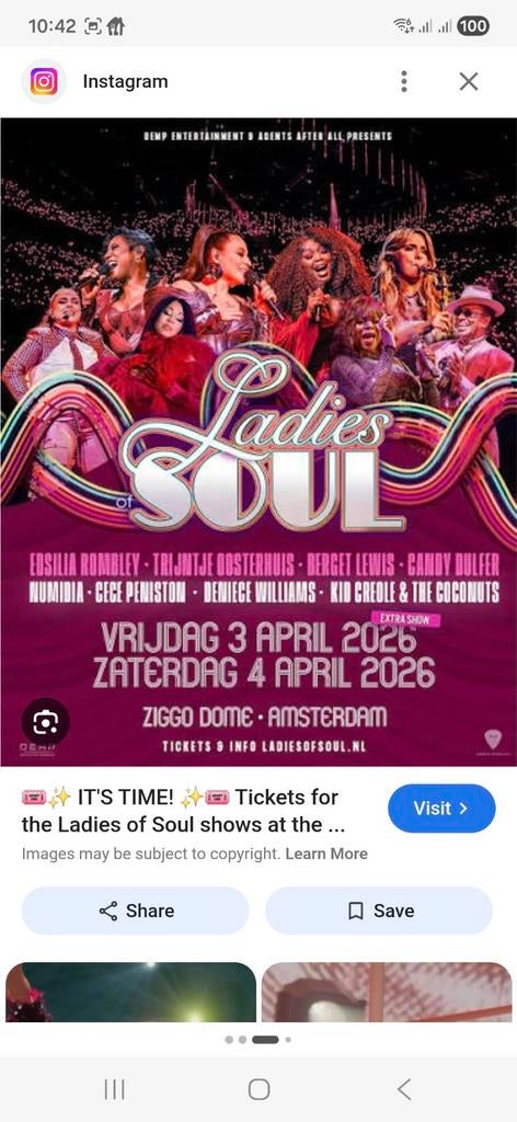 Ladies of Soul 2 x tickets, 2 x consumptie €10 totaal € 20, Tickets en Kaartjes, Twee personen