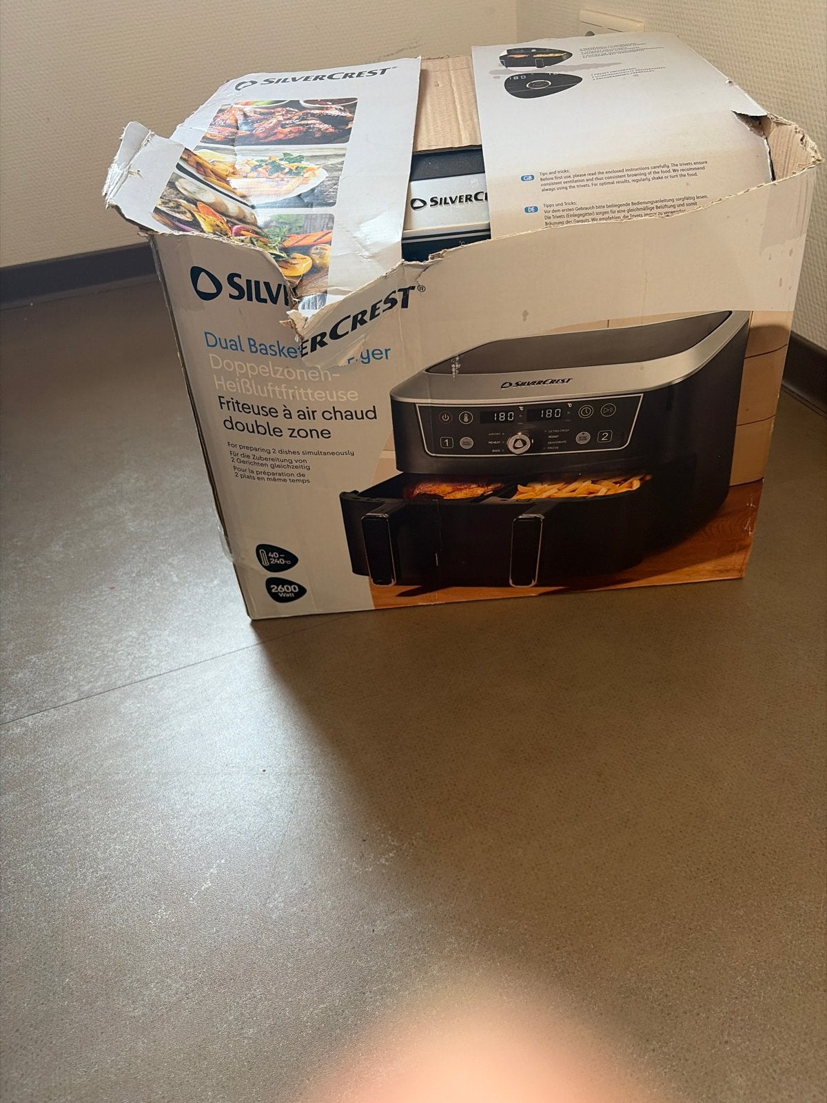 SilverCrest Dual Basket Airfryer - Zo goed als nieuw, Ophalen, Zo goed als nieuw, Airfryer