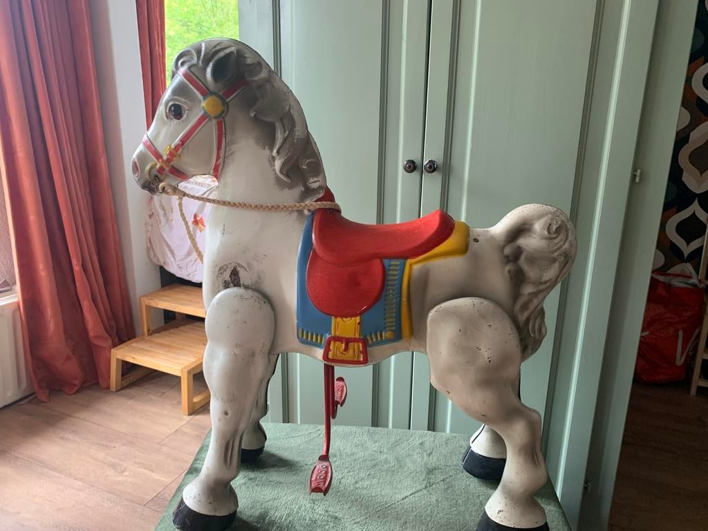 Prachtig ijzeren paard ( MOBO ), Antiek en Kunst, Antiek | Speelgoed, Ophalen of Verzenden