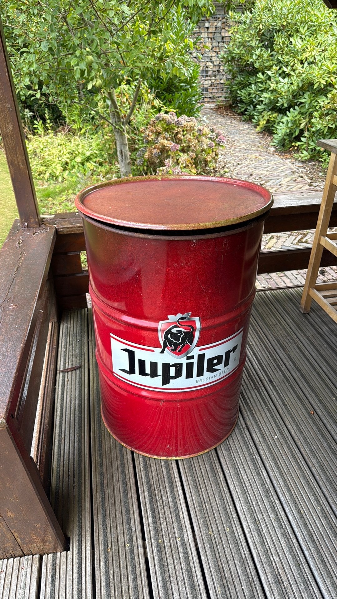BBQ Jupiler vuurton, Ophalen, Zo goed als nieuw