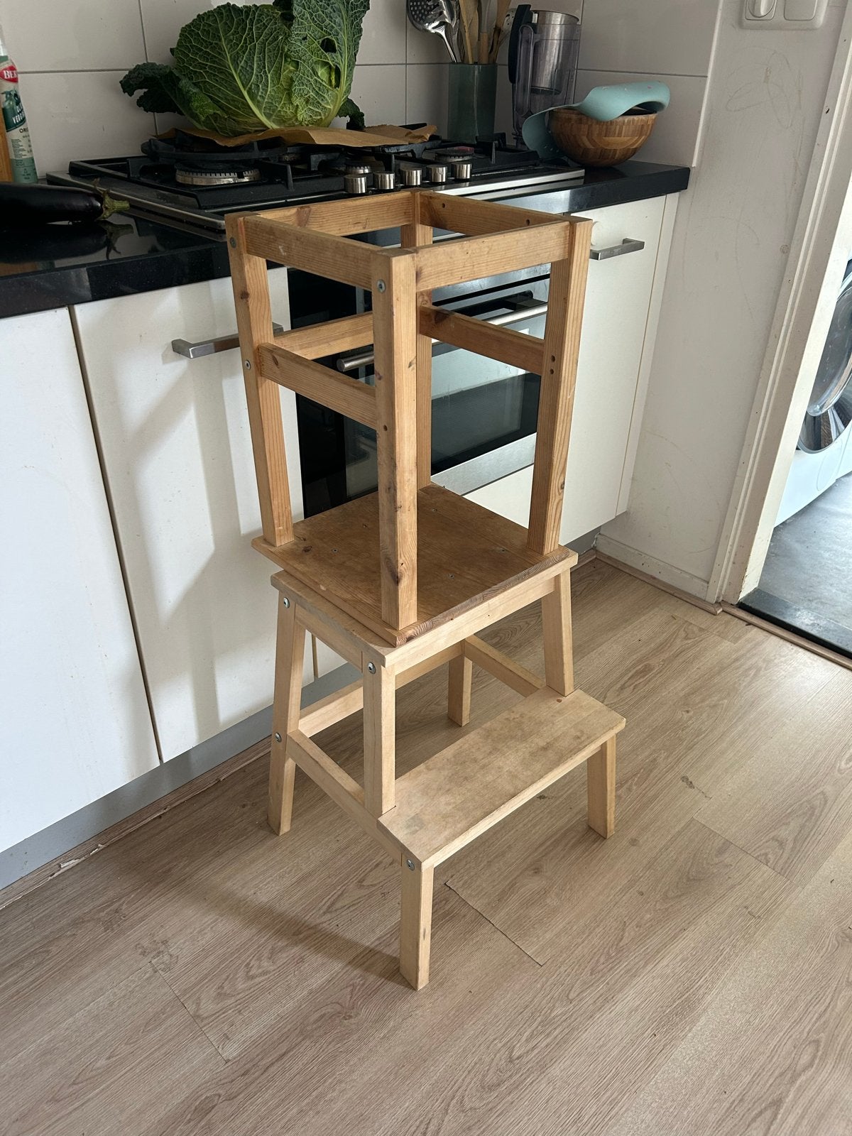 Houten leertoren/keukenhulpje voor kinderen - ikea hack, Ophalen, Gebruikt, Overige typen