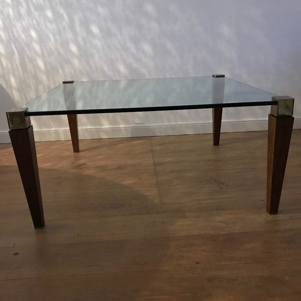 Design salontafel Peter Ghyczy T66 regency messing hollywood, Antiek en Kunst, Ophalen