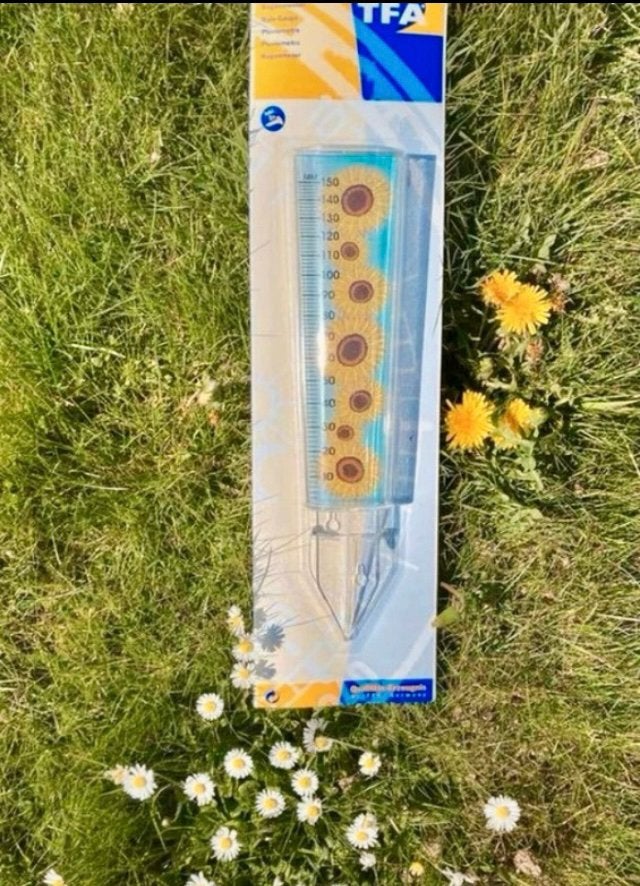 Retro grote regenmeter met zonnebloemen, Ophalen of Verzenden, Nieuw