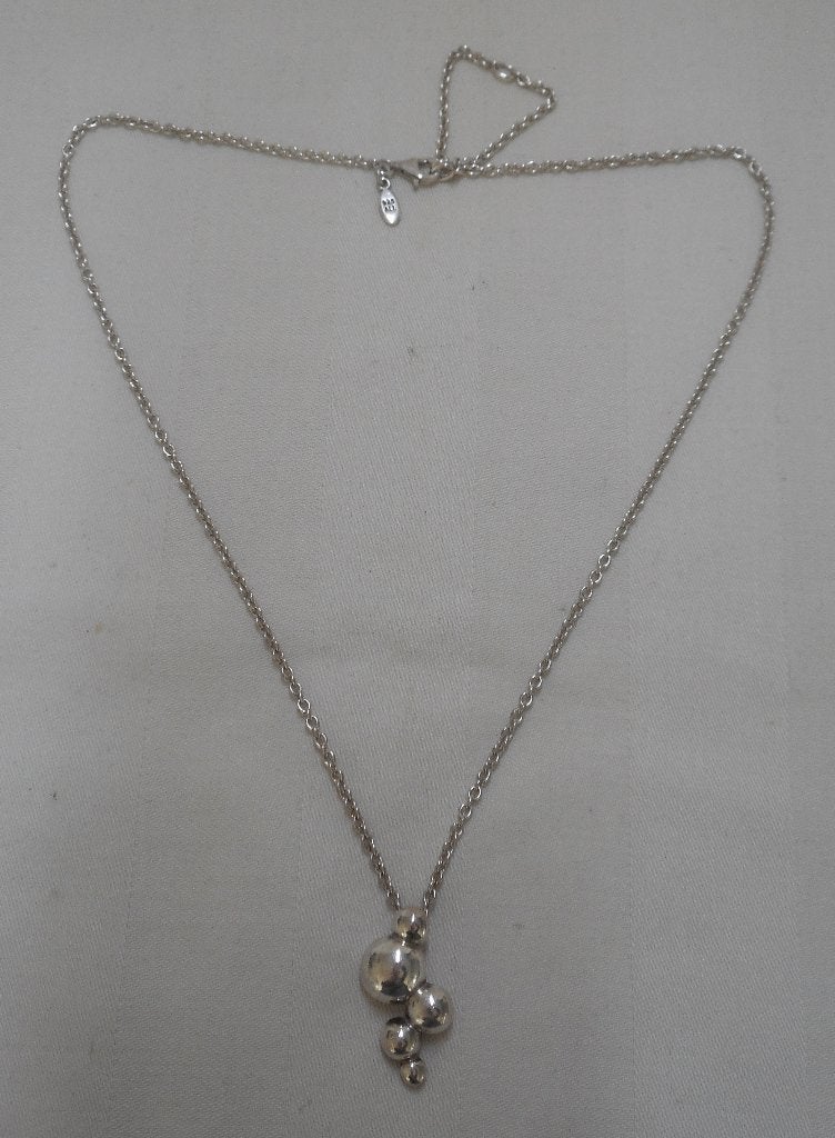 Zilveren verstelbare Pandora ketting met hanger nr.1087, Met hanger, Verzenden, Zo goed als nieuw, Zilver