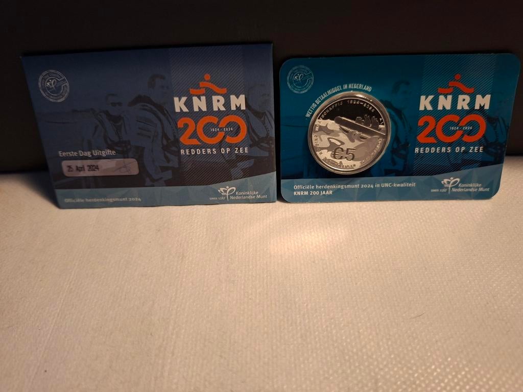 KNRM 200 Jaar Herdenkingsmunt - Zwaar Verzilverde €5 Munt, Postzegels en Munten, Munten | Nederland, Verzenden, Koningin Beatrix