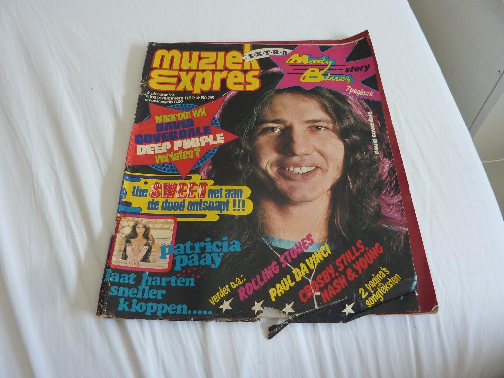 MUZIEK EXPRES `74-DEEP PURPLE-SWEET-STONES-MOODY BLUES, Verzenden, 1960 tot 1980, Tijdschrift