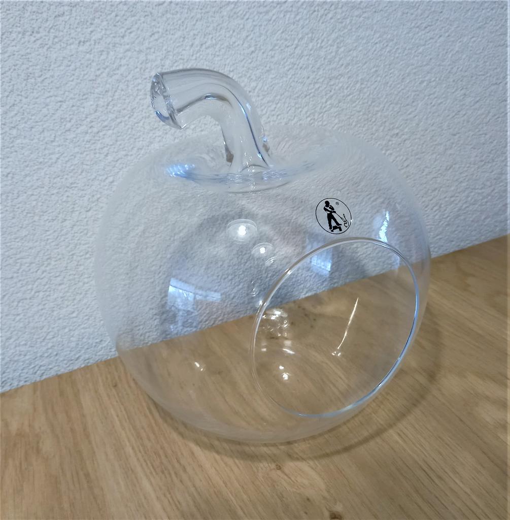 Prachtige glazen appel met steel - schaal - bloempot -, Ophalen of Verzenden, Zo goed als nieuw, Glas