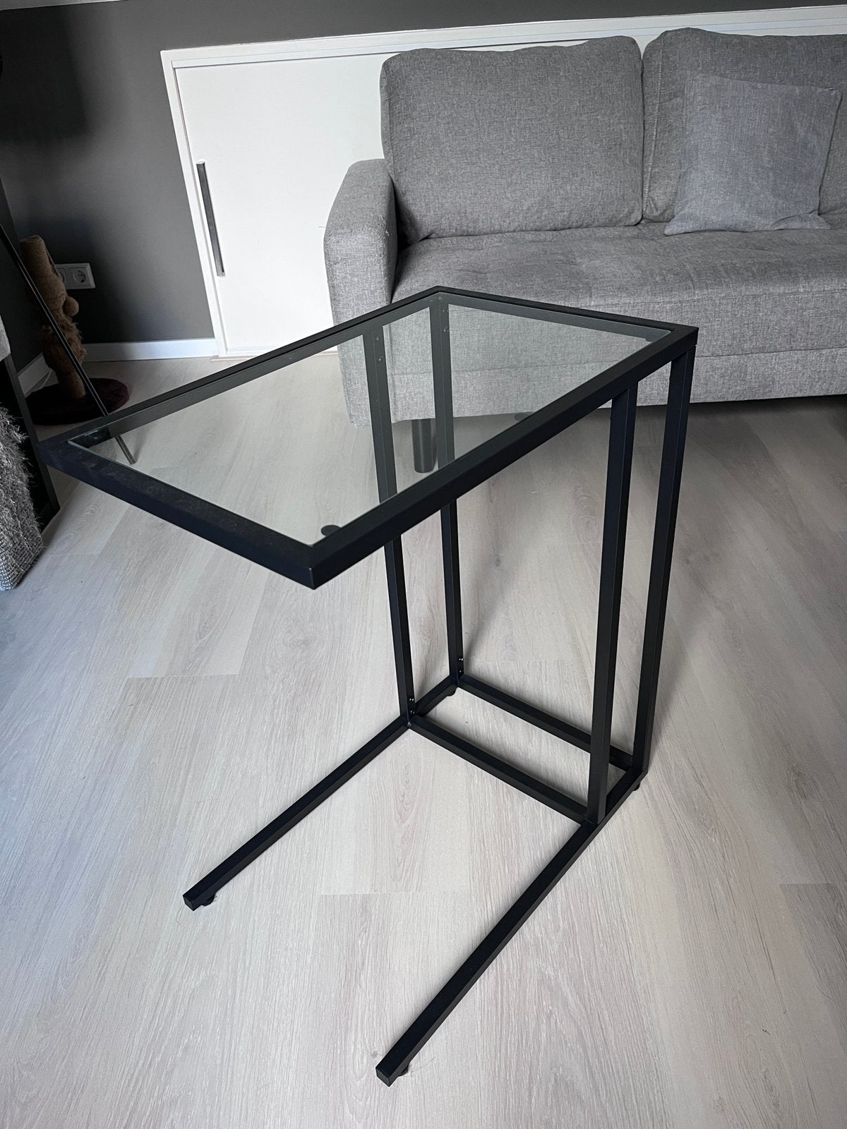 Laptoptafel - glazen bijzettafel Ikea, Ophalen, 50 tot 100 cm, Glas, Zo goed als nieuw