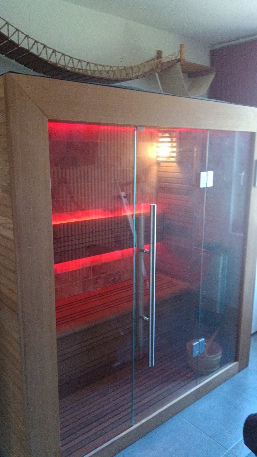Zo goed als nieuwe Fonteyn Mirage Finse Sauna Red Cedar, Ophalen, Zo goed als nieuw