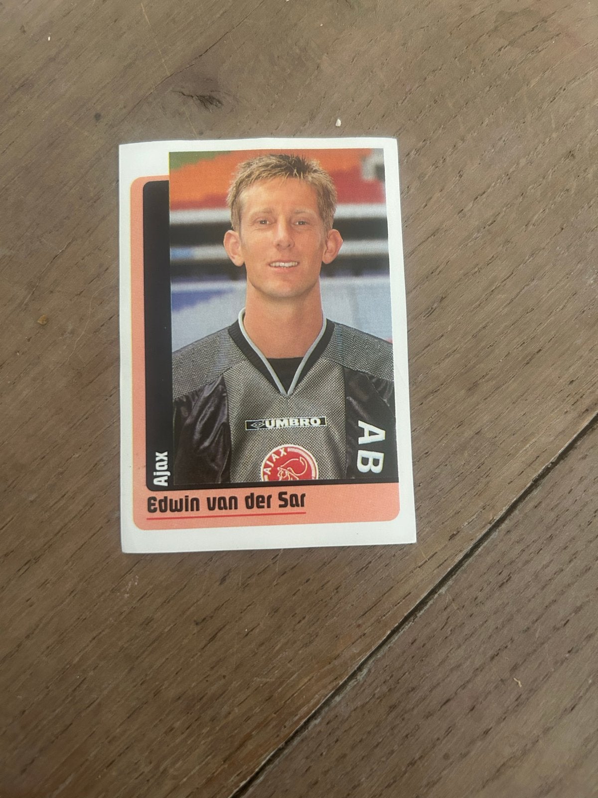 Panini Voetbal '99 Edwin van der Sar Ajax Spelerskaart, Ophalen of Verzenden, Zo goed als nieuw, Ajax, Poster, Plaatje of Sticker