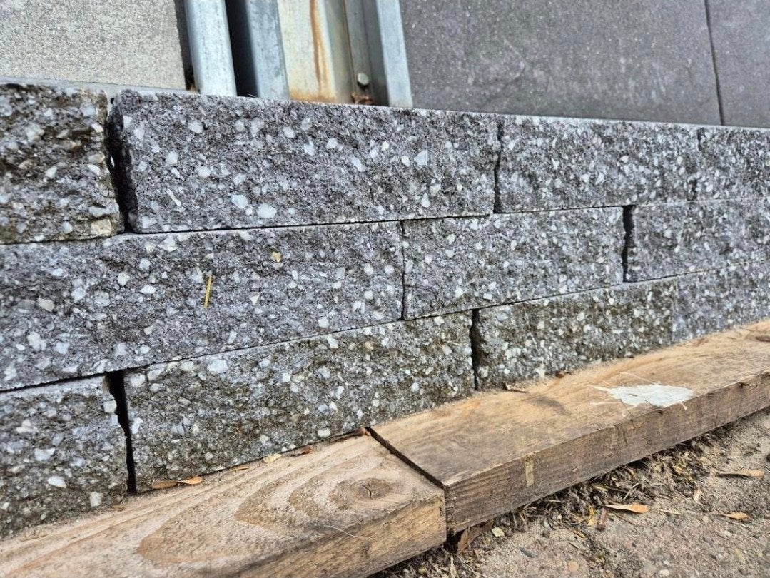 Splitblokken Noors antraciet 24x11,5x7,1 gevelsteen s-partij, Blok, Nieuw, Ophalen of Verzenden, Minder dan 25 cm