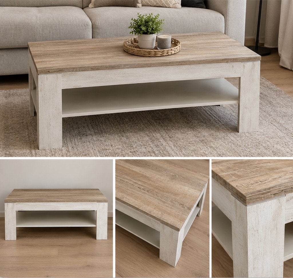 Salontafel / Coffee table 120x75 cm – eiken look, zgan