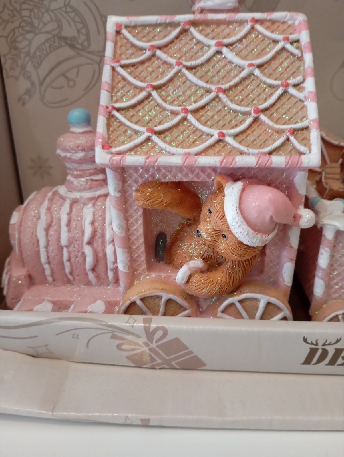 Pink Gingerbread Decorative Train NIEUW IN DOOS NU 20€., Diversen, Ophalen of Verzenden, Nieuw