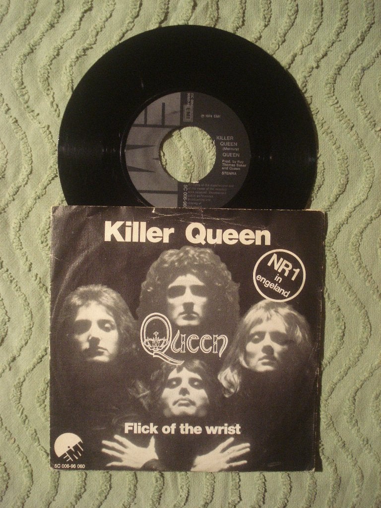 Queen 7" Vinyl Single: Killer Queen (Nederland) zwart label, Ophalen of Verzenden, Zo goed als nieuw, Rock en Metal