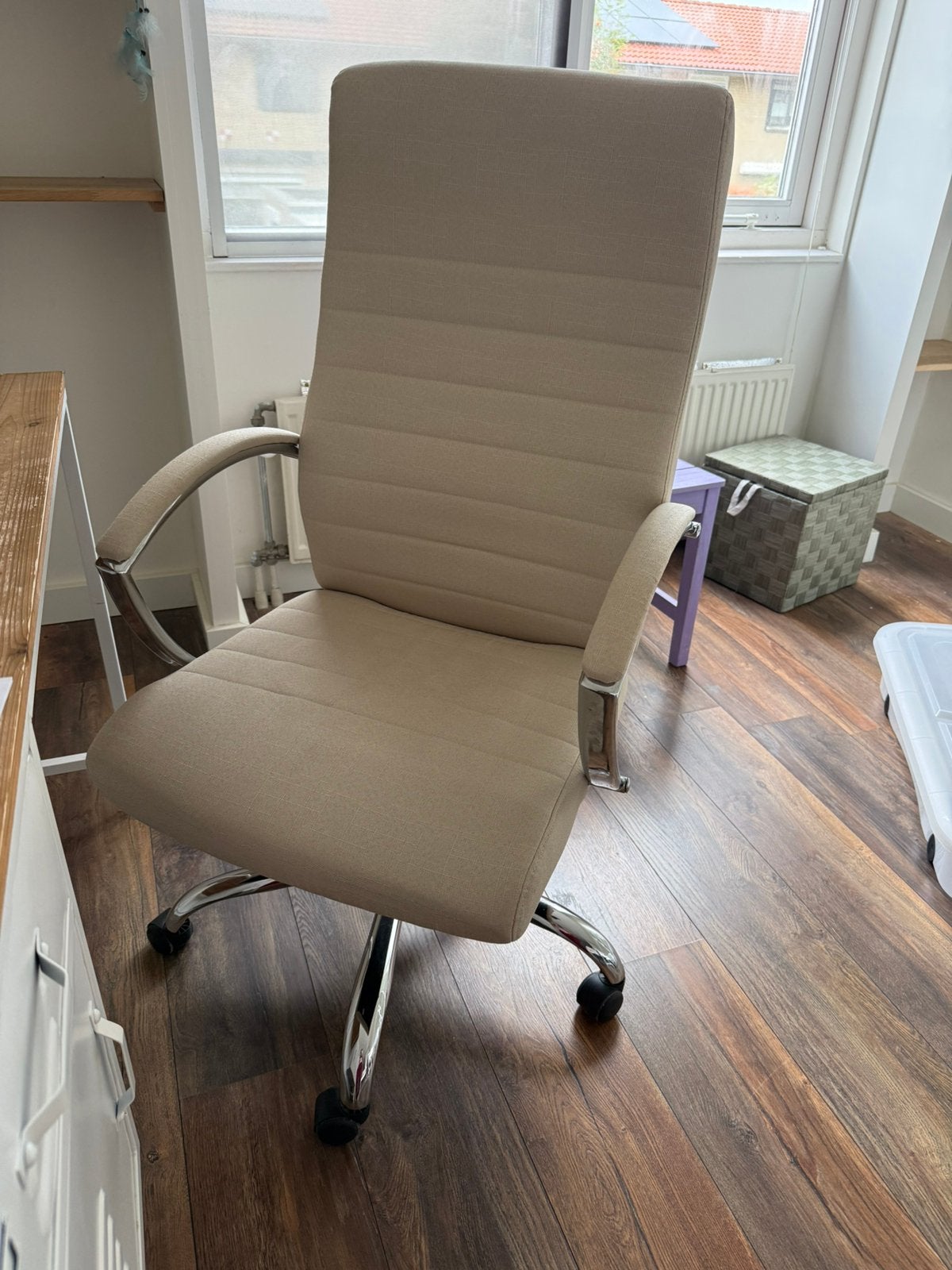 Bureaustoel stof creme, Ophalen, Gebruikt, Beige, Bureaustoel