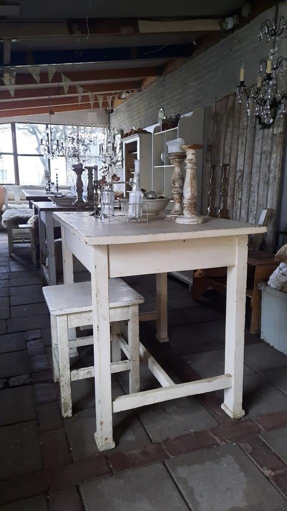 Witte tafel brocante (nuzzelspul), Antiek en Kunst, Curiosa en Brocante, Ophalen