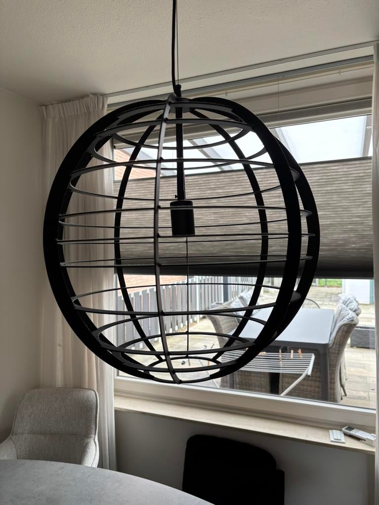 Zwarte design lamp incl lamp en dimmer, Ophalen, Zo goed als nieuw, Metaal, Modern