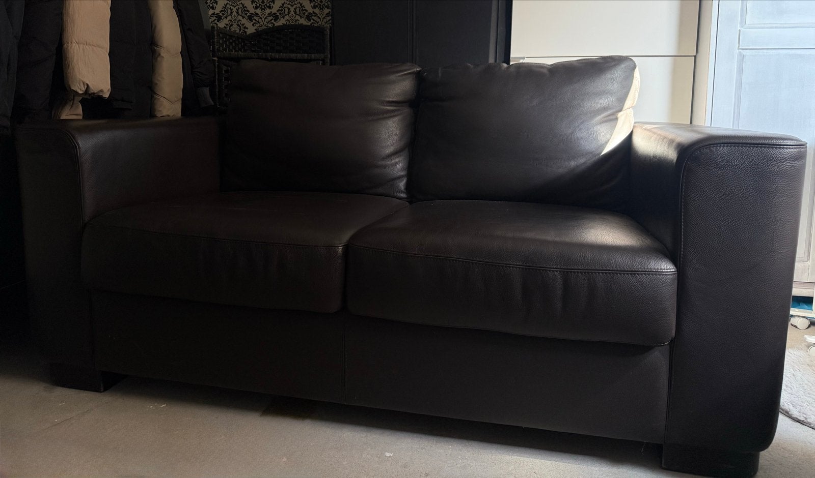Maxfurn 2-zitsbank van echt leer - 150cm breed, Huis en Inrichting, Ophalen, Gebruikt, 150 tot 200 cm, Tweepersoons